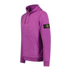 STONE ISLAND COTTON HOODED SWEATSHIRT GRAPE
