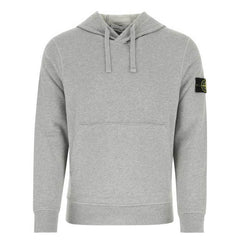 STONE ISLAND COTTON HOODED SWEATSHIRT GREY