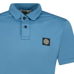 STONE ISLANDCotton Logo Polo T-Shirt Blue