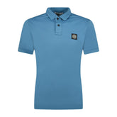 STONE ISLANDCotton Logo Polo T-Shirt Blue