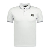STONE ISLANDCotton Logo Polo T-Shirt Twin Tip White