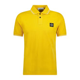 STONE ISLANDCotton Logo Polo T-Shirt Twin Tip Yellow