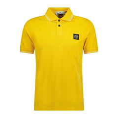 STONE ISLANDCotton Logo Polo T-Shirt Twin Tip Yellow