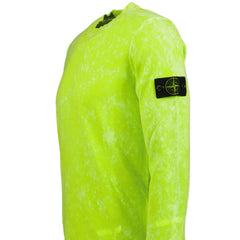 STONE ISLAND COTTON TYE DYE JUMPER LIME