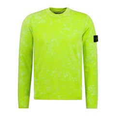 STONE ISLAND COTTON TYE DYE JUMPER LIME