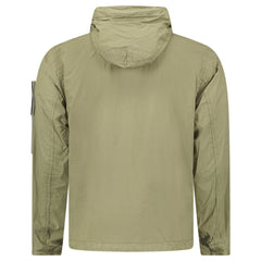 STONE ISLAND CRINKLE REPS NY HOODED JACKET IN MILITARY GREEN