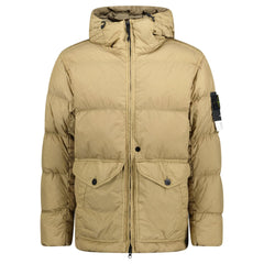STONE ISLAND CRINKLE REPS HOODED DOWN JACKET BISCUIT