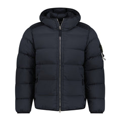 STONE ISLAND HOODED PUFFER JACKET IN SEAMLESS TUNNEL NYLON BLACK
