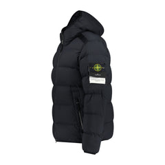 STONE ISLAND HOODED PUFFER JACKET IN SEAMLESS TUNNEL NYLON BLACK