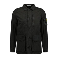 STONE ISLANDLogo Sleeve Brushed Cotton Canvas Jacket Black