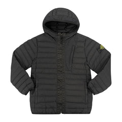 STONE ISLAND (KIDS) LOOM WOVEN DOWN JACKET BLACK