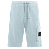 STONE ISLANDMalfile Cotton Sweat Shorts Sky Blue