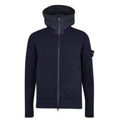 STONE ISLANDNylon Metal Hood Zip-Up Knit Navy