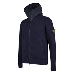 STONE ISLANDNylon Metal Hood Zip-Up Knit Navy