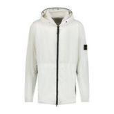 STONE ISLAND NYLON-TC HOODED RAIN JACKET WHITE