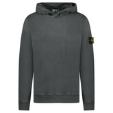 STONE ISLAND 'OLD' TREATMENT HOODED SWEATSHIRT CHARCOAL GREY