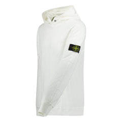 STONE ISLAND ‘OLD’ TREATMENT HOODED SWEATSHIRT IN WHITE