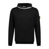 STONE ISLAND OTH CHEST SNAP COTTON HOODIE BLACK