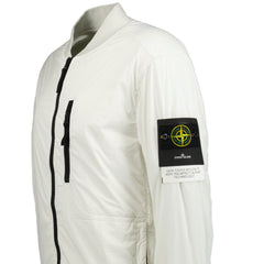 STONE ISLAND SKIN TOUCH BOMBER JACKET ICE WHITE