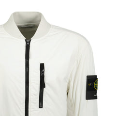 STONE ISLAND SKIN TOUCH BOMBER JACKET ICE WHITE