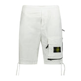 STONE ISLAND STRETCH-COTTON BERMUDA SHORTS ICE WHITE