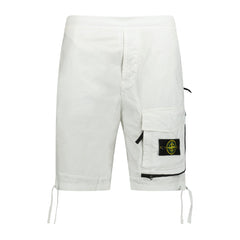 STONE ISLAND STRETCH-COTTON BERMUDA SHORTS ICE WHITE