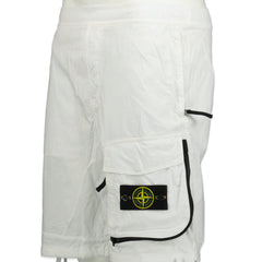 STONE ISLAND STRETCH-COTTON BERMUDA SHORTS ICE WHITE