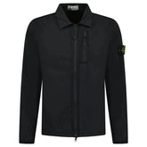 STONE ISLAND STRETCH COTTON NYLON TWILL OVERSHIRT BLACK