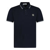 STONE ISLAND STRIPE COLLAR POLO T-SHIRT SLIM FIT NAVY