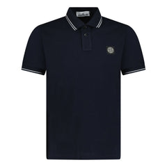 STONE ISLAND STRIPE COLLAR POLO T-SHIRT SLIM FIT NAVY