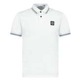 STONE ISLAND STRIPE COLLAR POLO T-SHIRT SLIM FIT WHITE