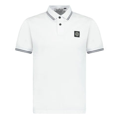 STONE ISLAND STRIPE COLLAR POLO T-SHIRT SLIM FIT WHITE