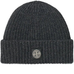 STONE ISLAND WOOL BEANIE HAT GREY
