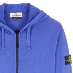 STONE ISLAND ZIP HOODIE SWEATSHIRT PERIWINKLE BLUE