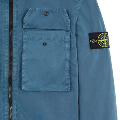 STONE ISLAND ZIP OVERSHIRT JACKET PETROL BLUE