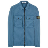 STONE ISLAND ZIP OVERSHIRT JACKET PETROL BLUE