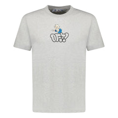 OFF-WHITE COTTON JERSEY LOGO T-SHIRT GREY
