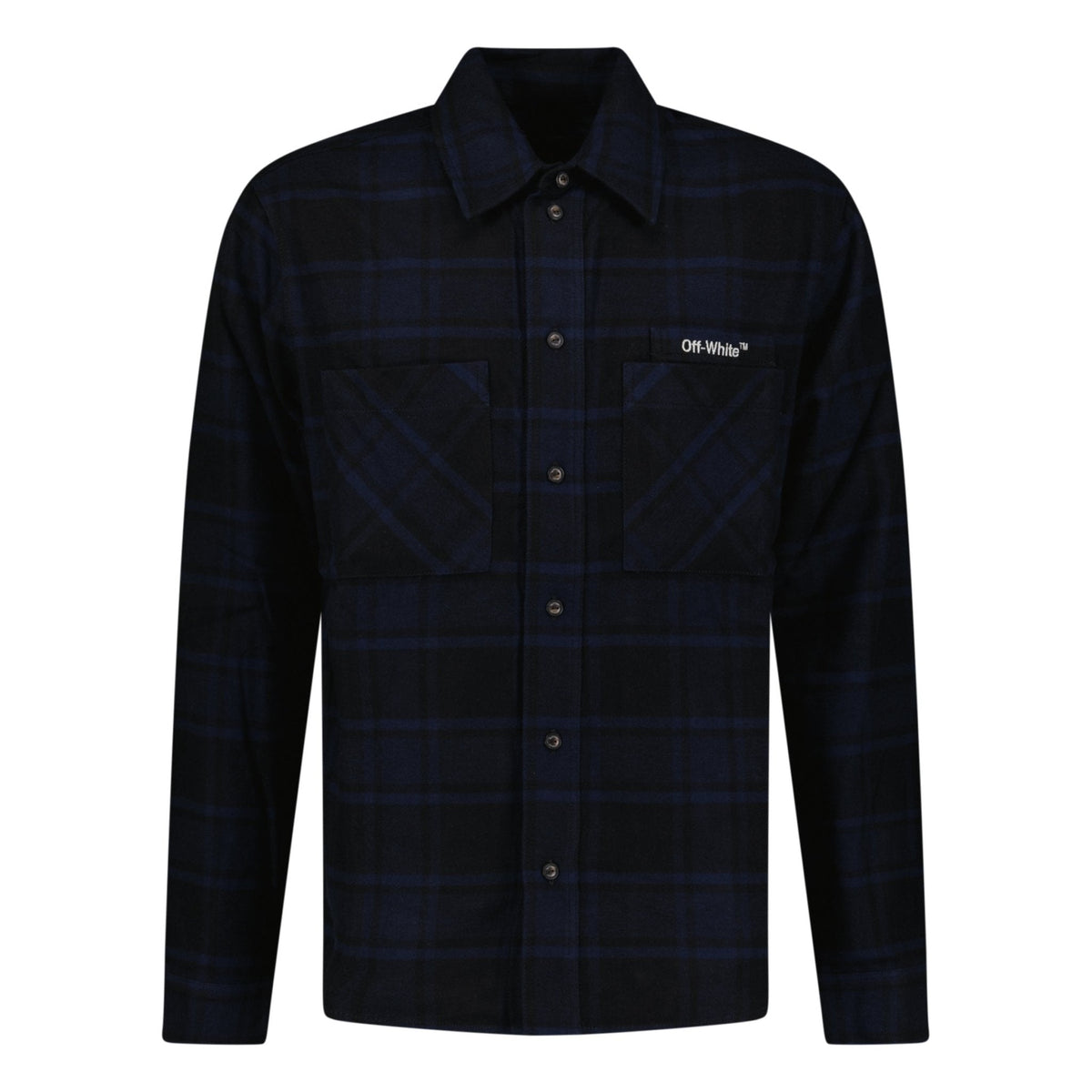 OFF-WHITE LOGO OVERSHIRT BUTTON UP NAVY