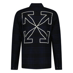 OFF-WHITE LOGO OVERSHIRT BUTTON UP NAVY