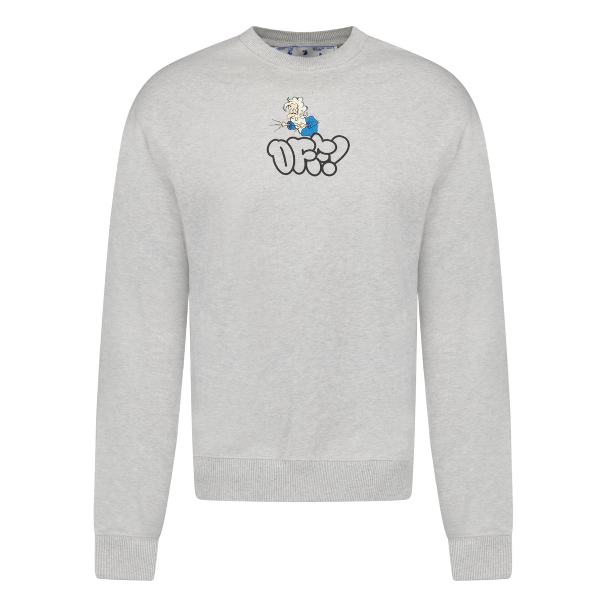 OFF-WHITE LOGO CREW NECK SWEATSHIRT LIGHT GREY