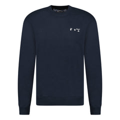 OFF-WHITE LOGO CREW NECK SWEATSHIRT NAVY