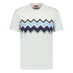 MISSONI ZIG ZAG LOGO T-SHIRT WHITE / BLUE
