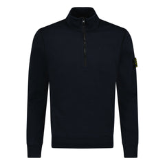 STONE ISLAND HALF ZIP UP TRACK TOP NAVY BLUE