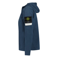 STONE ISLAND ZIP UP HOODED OVERSHIRT JACKET DARK BLUE