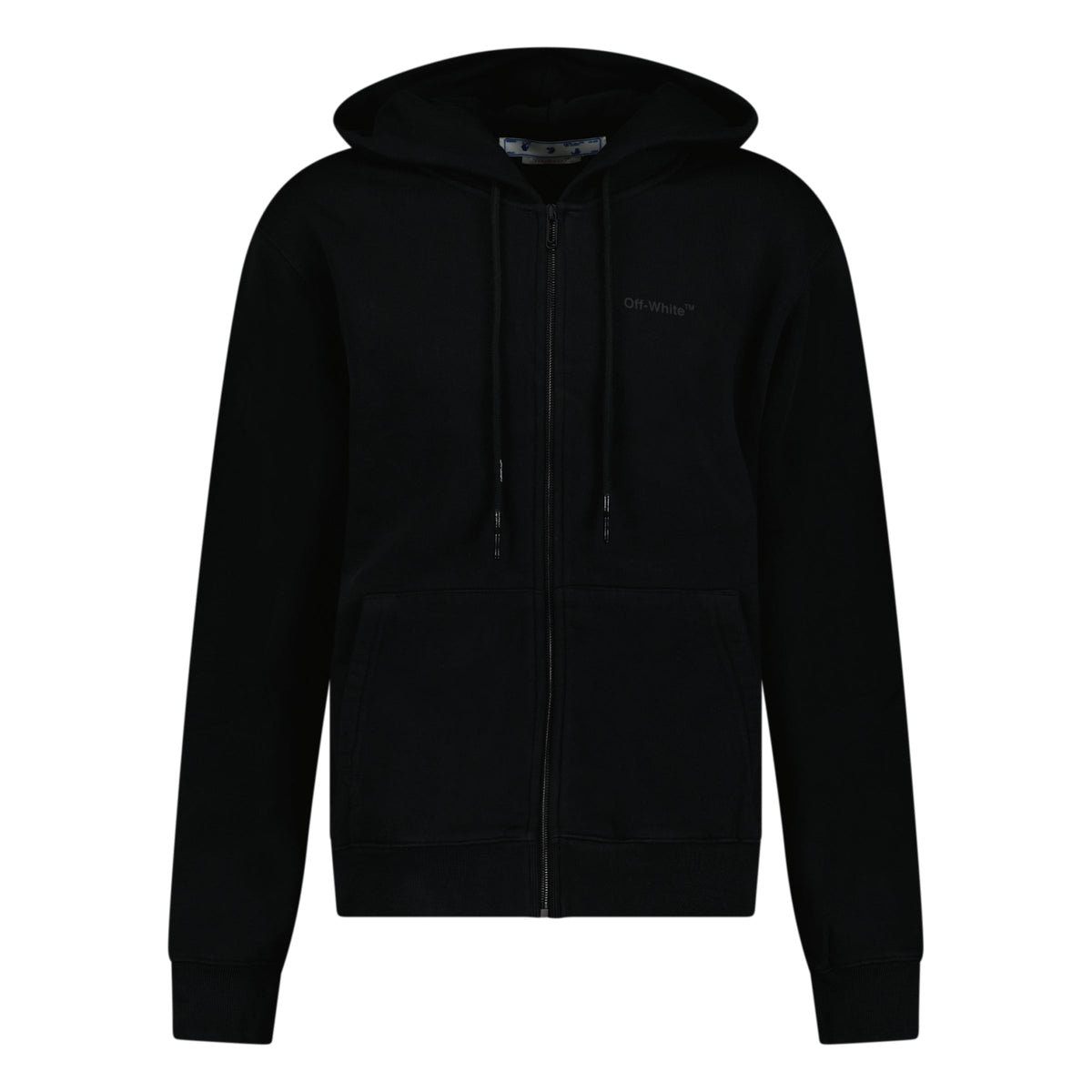OFF-WHITE OFF DIAG KNITTED ZIP HOODIE BLACK