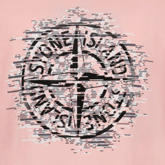 STONE ISLAND DIGITAL COMPASS PRINT LOGO T-SHIRT PINK