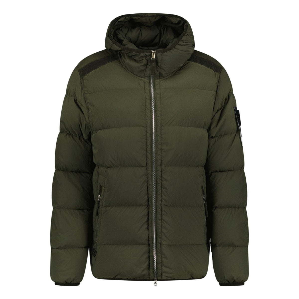 STONE ISLAND HOODED PUFFER JACKET IN SEAMLESS TUNNEL NYLON KHAKI