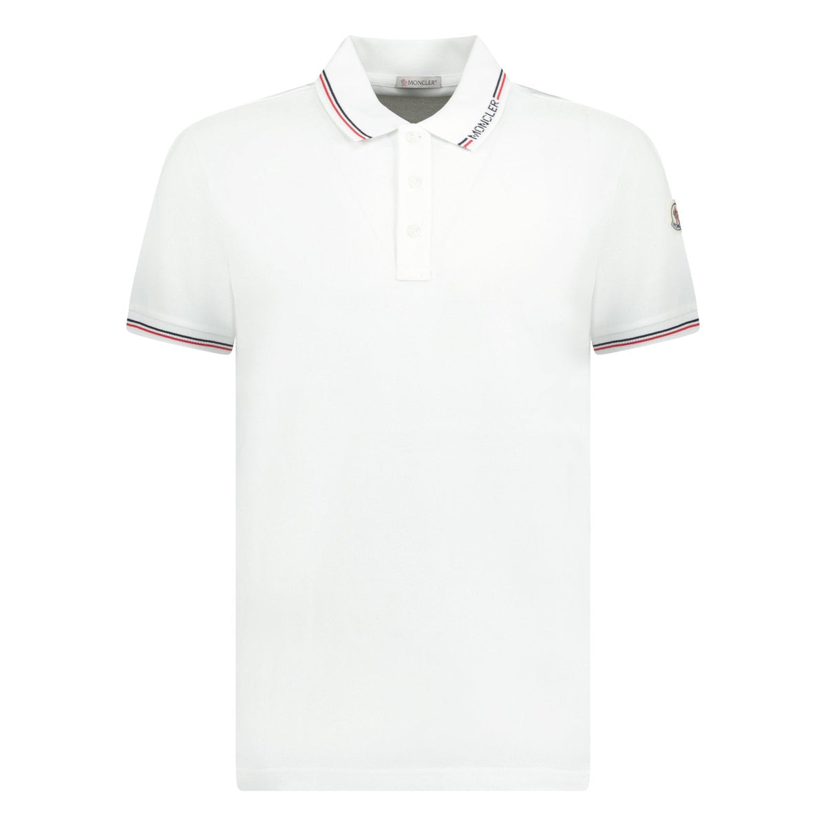 MONCLER BADGE POLO SHIRT WHITE