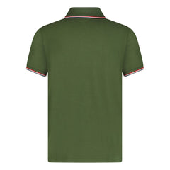 MONCLER TIPPED COLLAR POLO SHIRT KHAKI GREEN