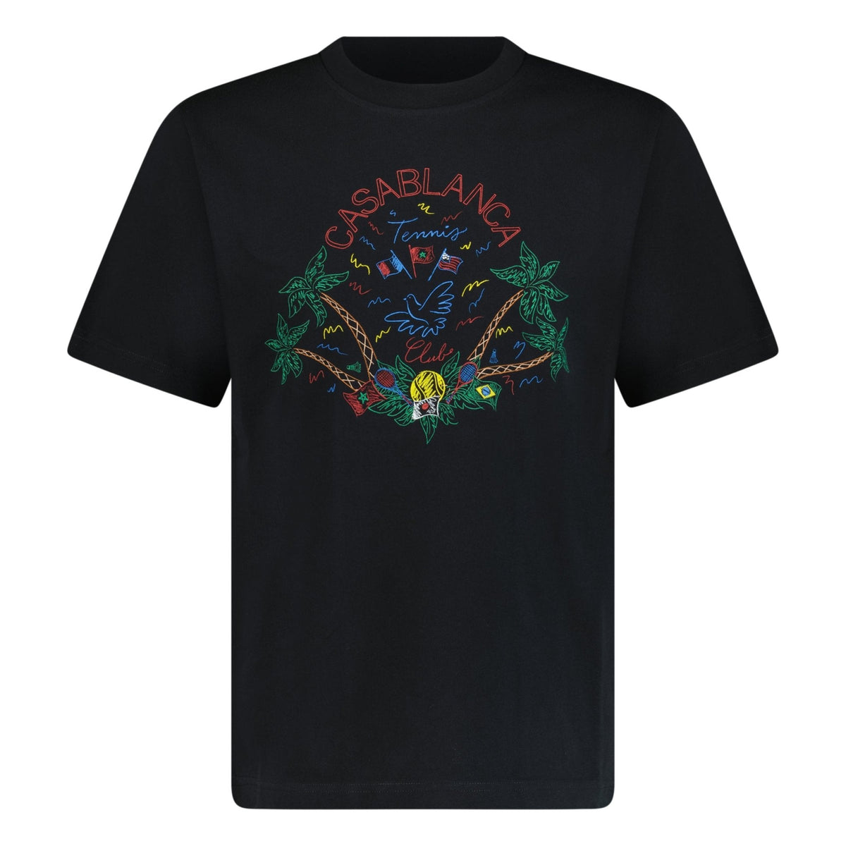 CASABLANCA LOGO DESIGN T-SHIRT BLACK